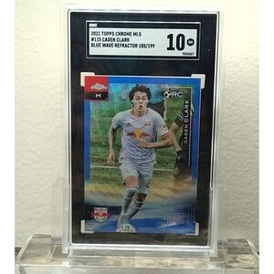 2021 Topps Chrome MLS #115 Caden Clark Blue Wave Refractor /199 SGC 10